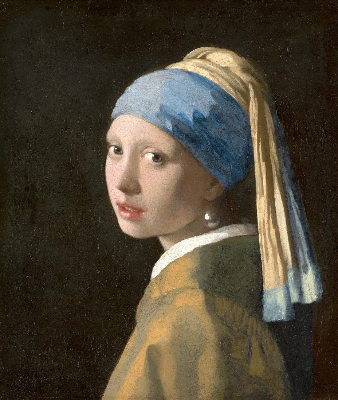 Johannes Vermeer’s Girl with a Pearl Earring, a girl in a blue turban